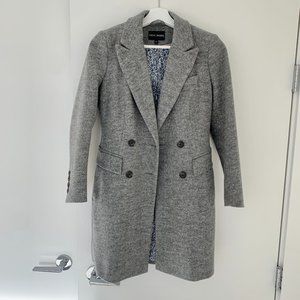 NEXT Double breasted Grey Wool Chester Coat UK 6P